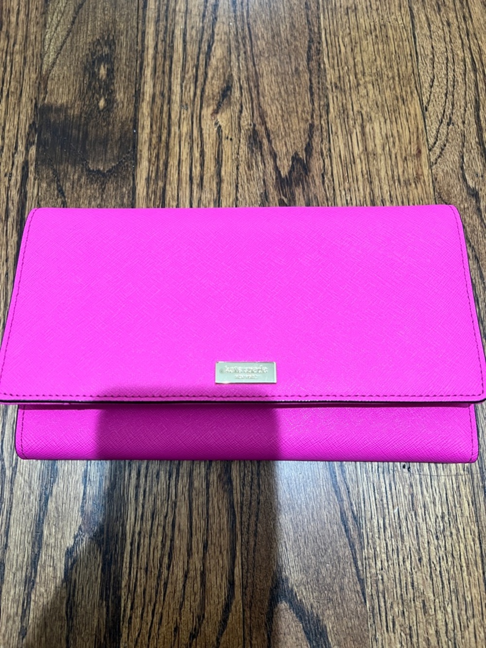 kate spade “Newbury Lane”  Saffiano Leather Wallet Clutch in Pink “Snapdragon”